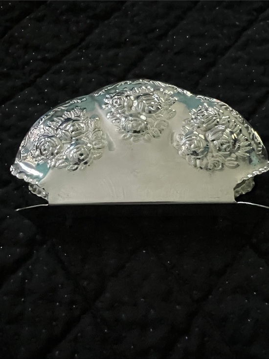 Elegance Other - Vintage Elegance E.P. Steel Ornate Floral Napkin Letter Holder Made in India